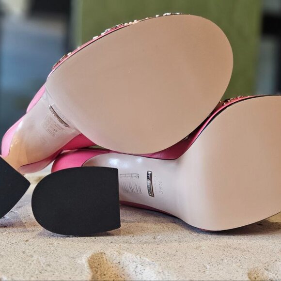 Gucci GG 110mm platform mules in Mystic White Sz EU 38+ - Picture 8 of 12